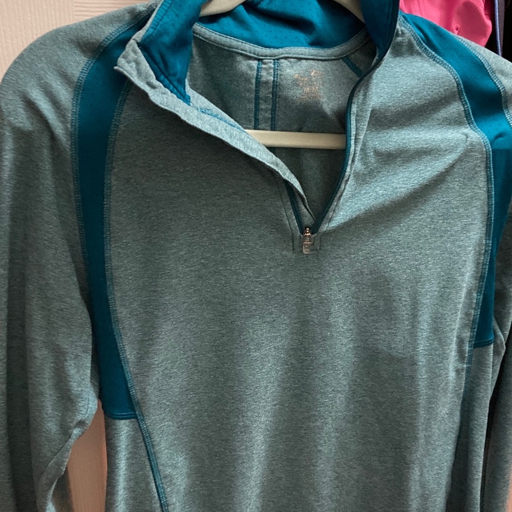 Teal Quarter-Zip Pullover